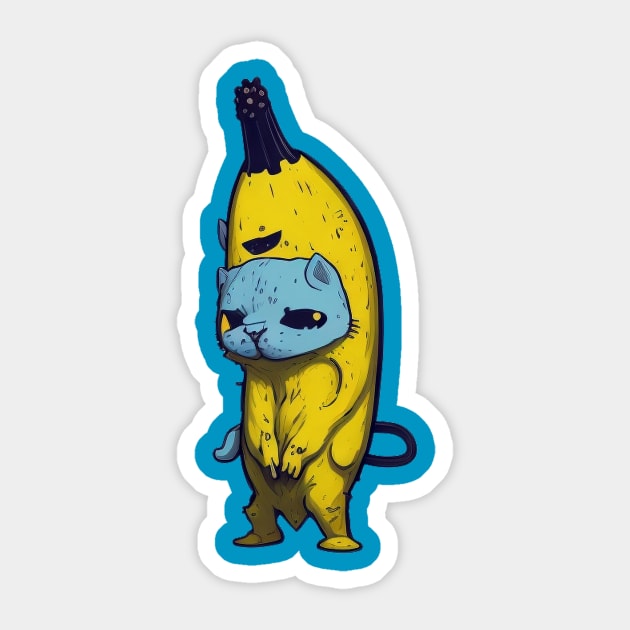 Banana Cat Meme Banana Cat Meme Sticker TeePublic